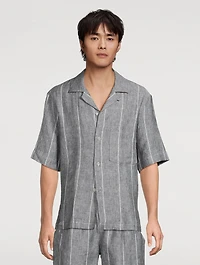 Striped Linen Camp Shirt