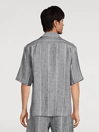Striped Linen Camp Shirt