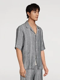 Striped Linen Camp Shirt