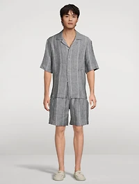 Striped Linen Camp Shirt