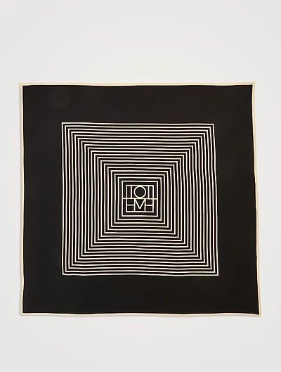 Silk Centre Monogram Scarf