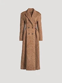 Paisley Jacquard Double-Breasted Coat