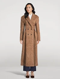 Paisley Jacquard Double-Breasted Coat