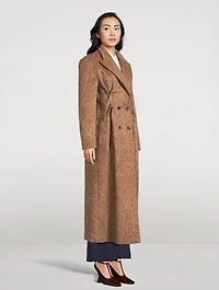Paisley Jacquard Double-Breasted Coat