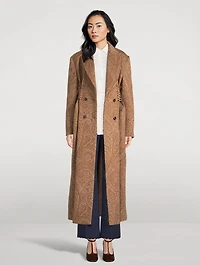 Paisley Jacquard Double-Breasted Coat