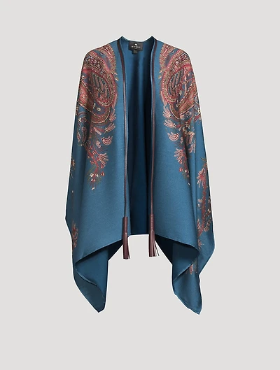 Floral Paisley Jacquard Poncho