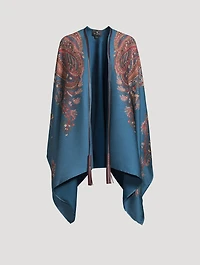 Floral Paisley Jacquard Poncho