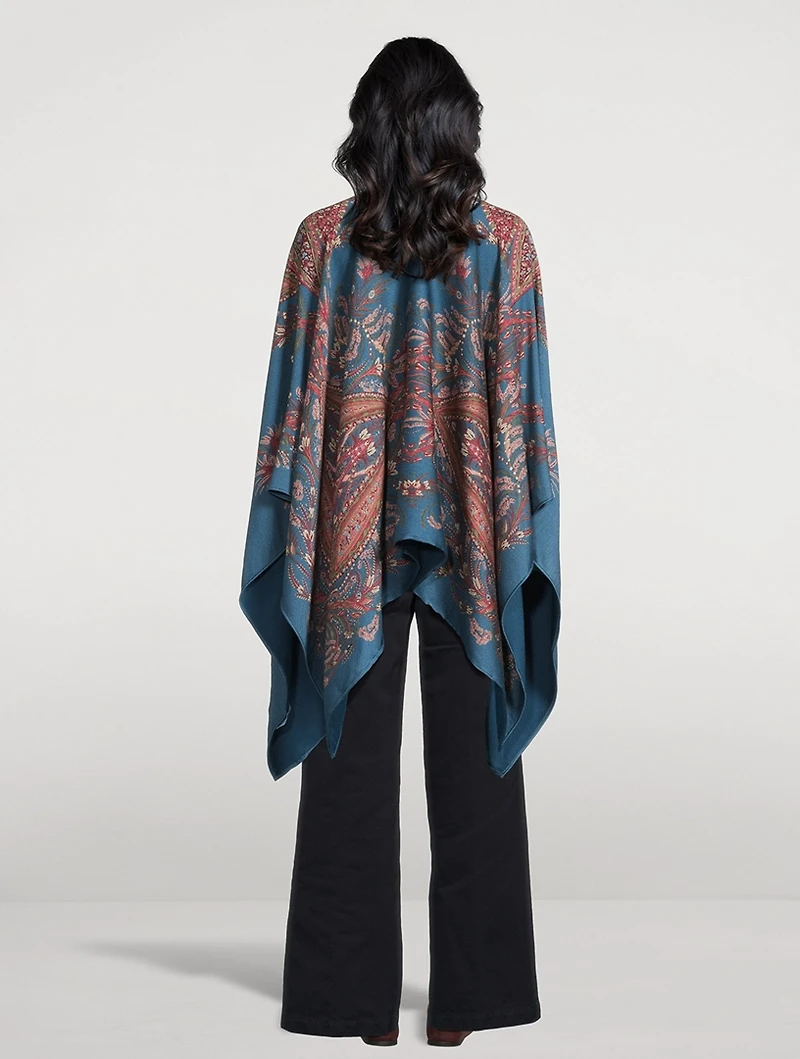 Floral Paisley Jacquard Poncho