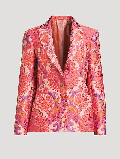 Floral Jacquard Blazer