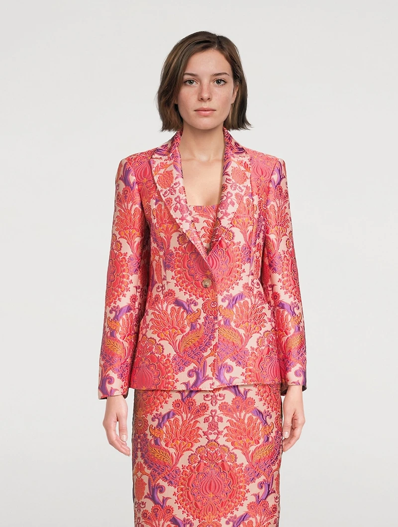 Floral Jacquard Blazer