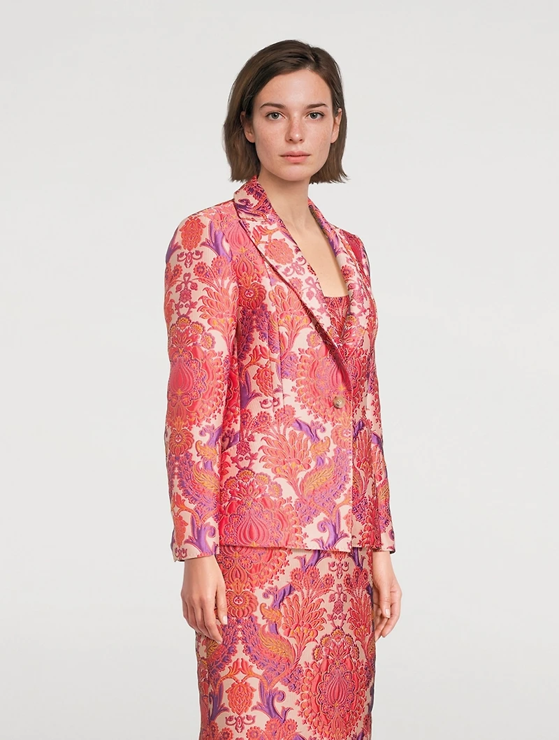Floral Jacquard Blazer
