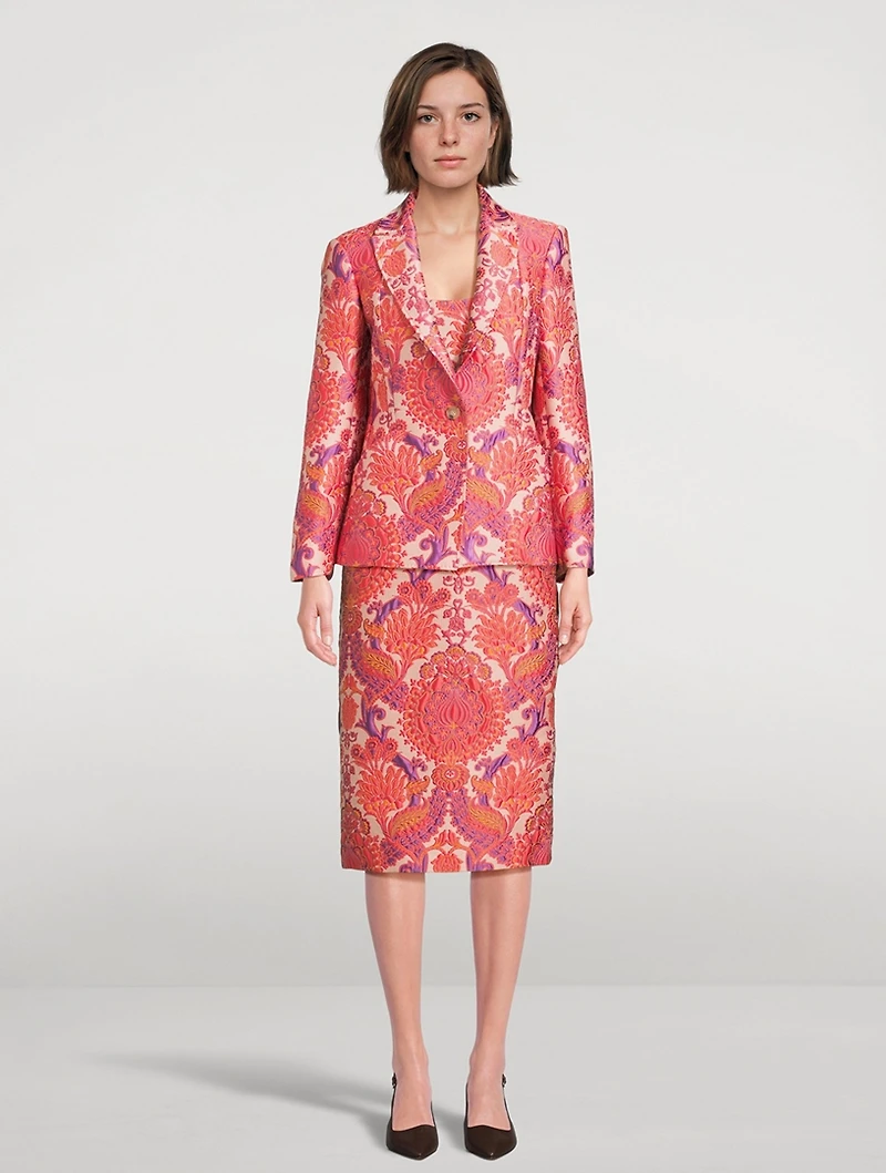 Floral Jacquard Blazer