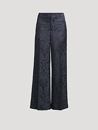 Paisley Jacquard Wide-Leg Trousers
