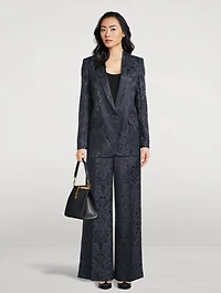 Paisley Jacquard Wide-Leg Trousers