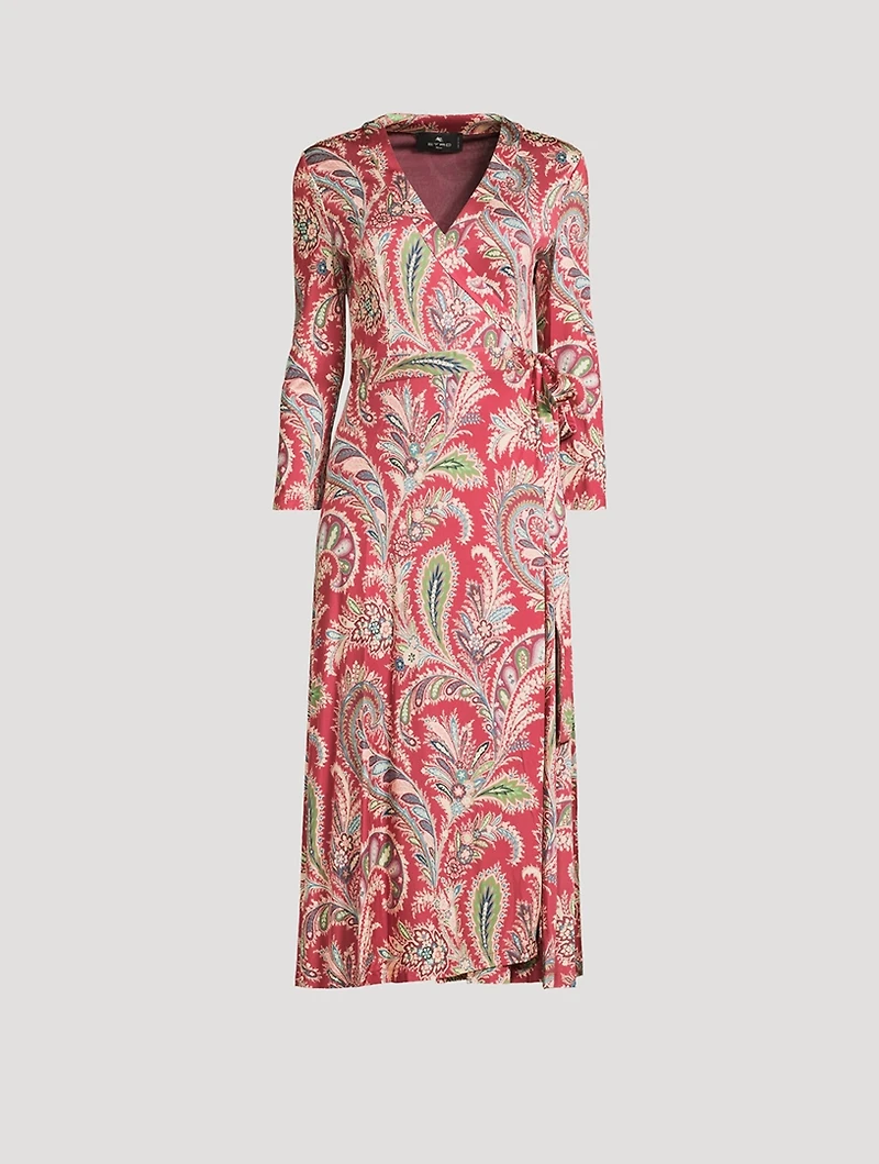 Wrap Dress Floral Paisley Print