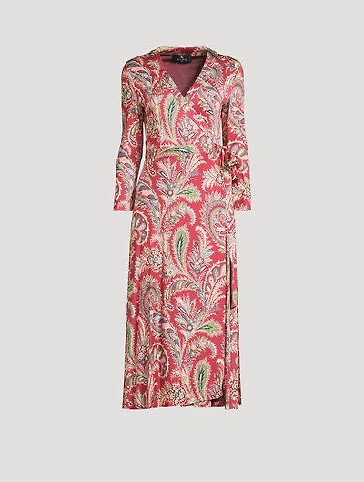 Wrap Dress Floral Paisley Print