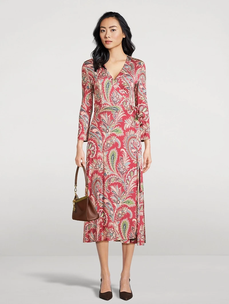 Wrap Dress Floral Paisley Print