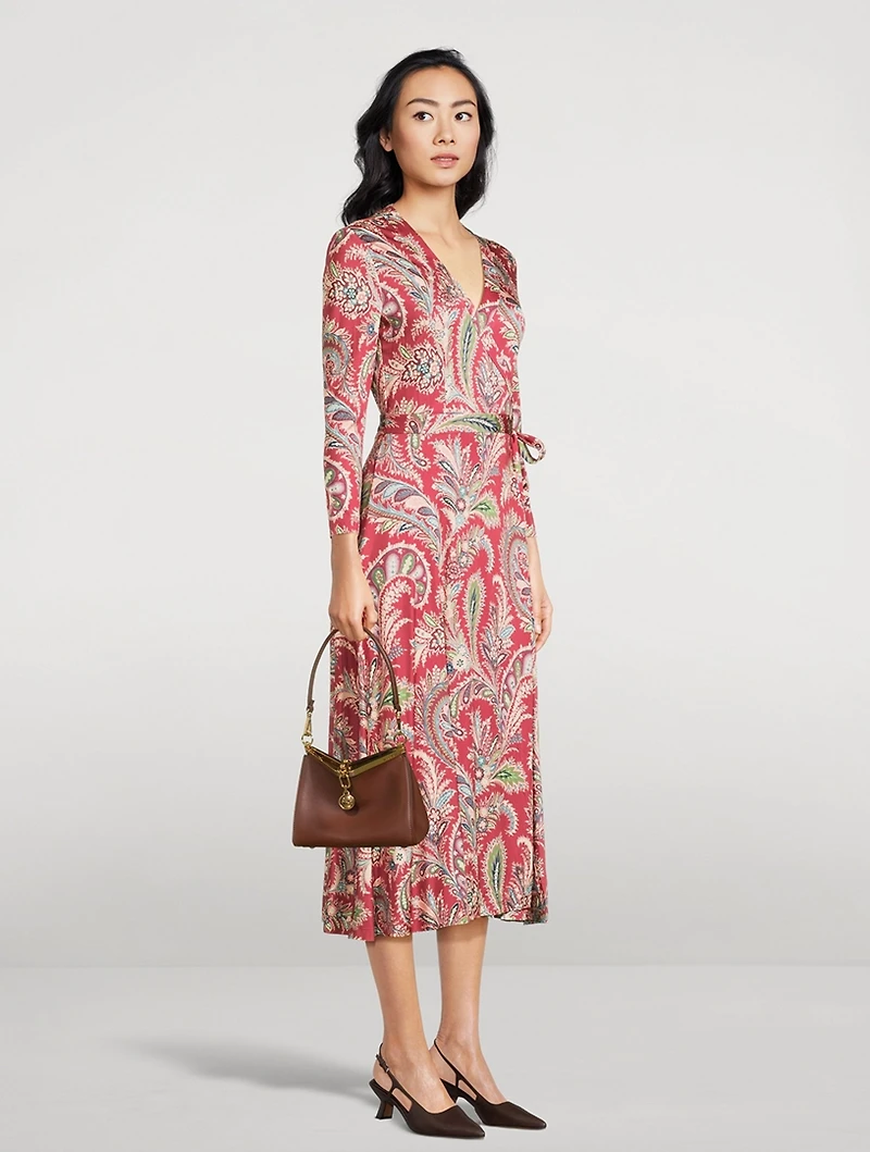 Wrap Dress Floral Paisley Print