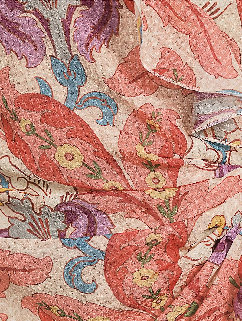 Ruffled Gown Paisley Print