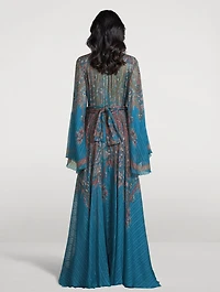 Silk Gown Floral Paisley Print