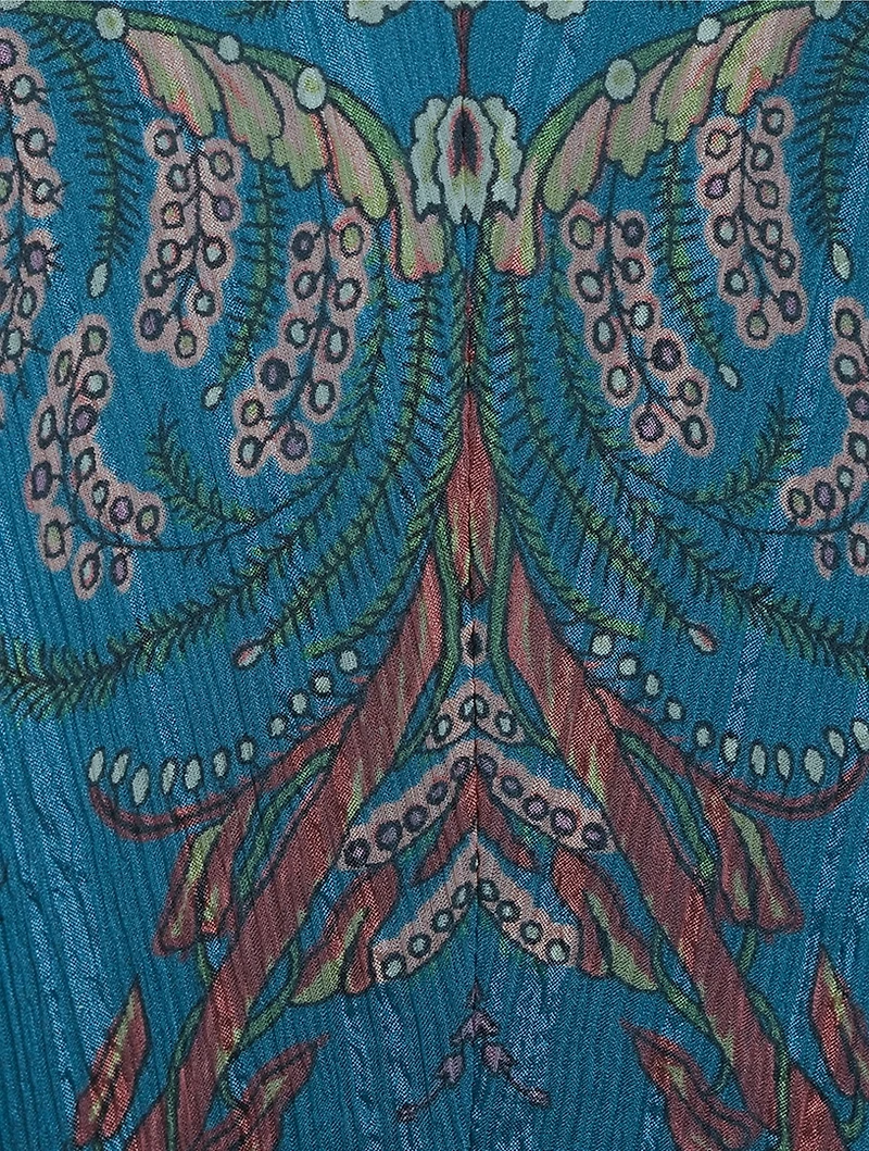 Silk Gown Floral Paisley Print