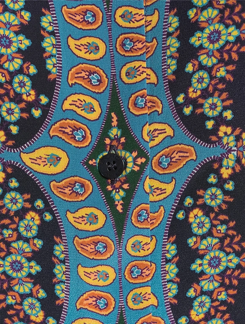 Silk Crêpe de Chine Shirt Floral Paisley Print
