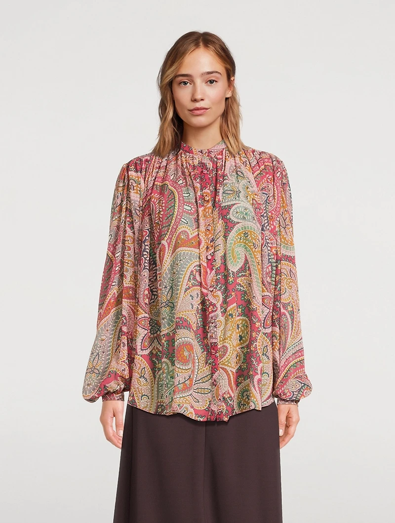 Silk Shirt Paisley Print