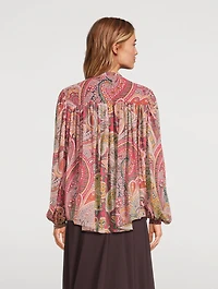 Silk Shirt Paisley Print