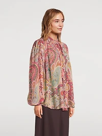 Silk Shirt Paisley Print