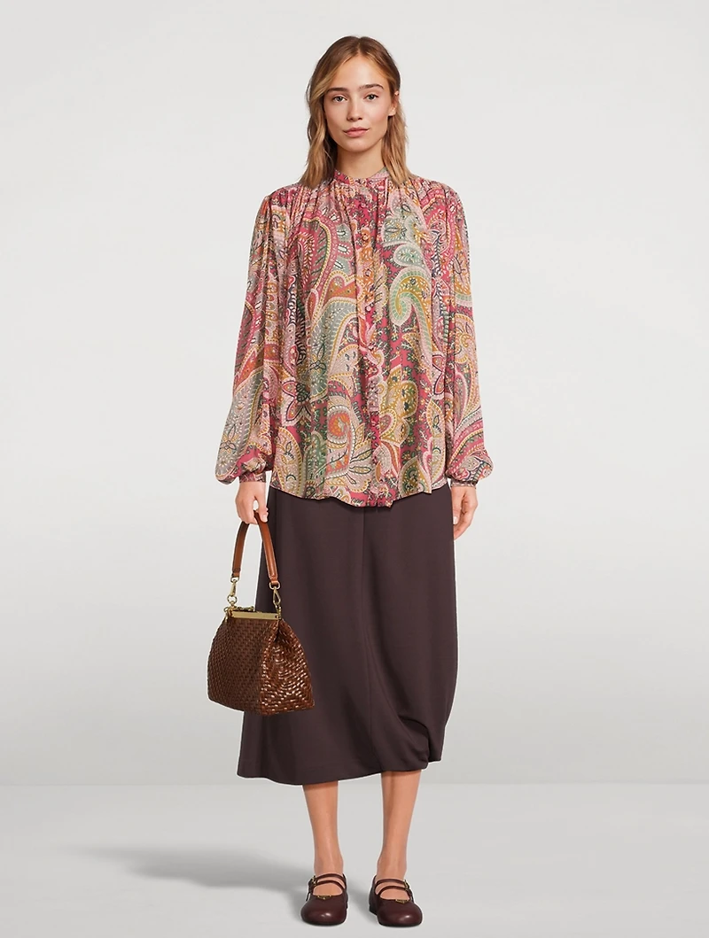 Silk Shirt Paisley Print