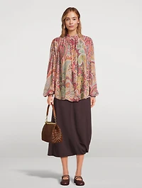 Silk Shirt Paisley Print