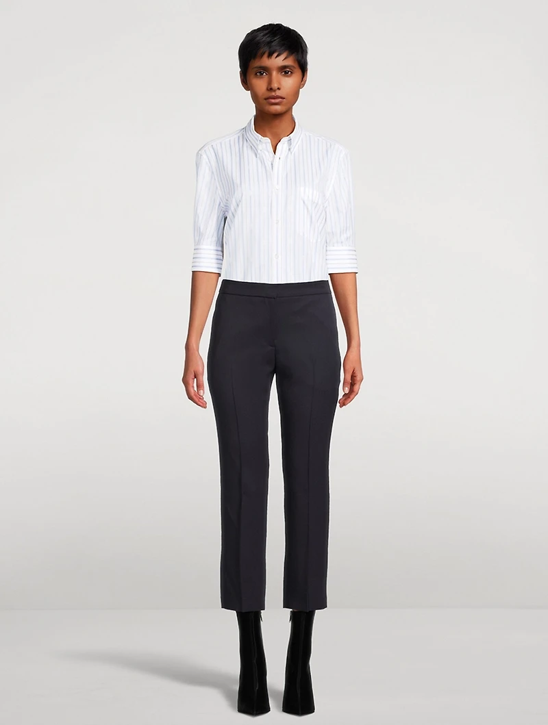 Grain de Poudre Wool Cigarette Trousers