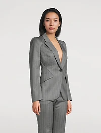 Herringbone Wool Blazer