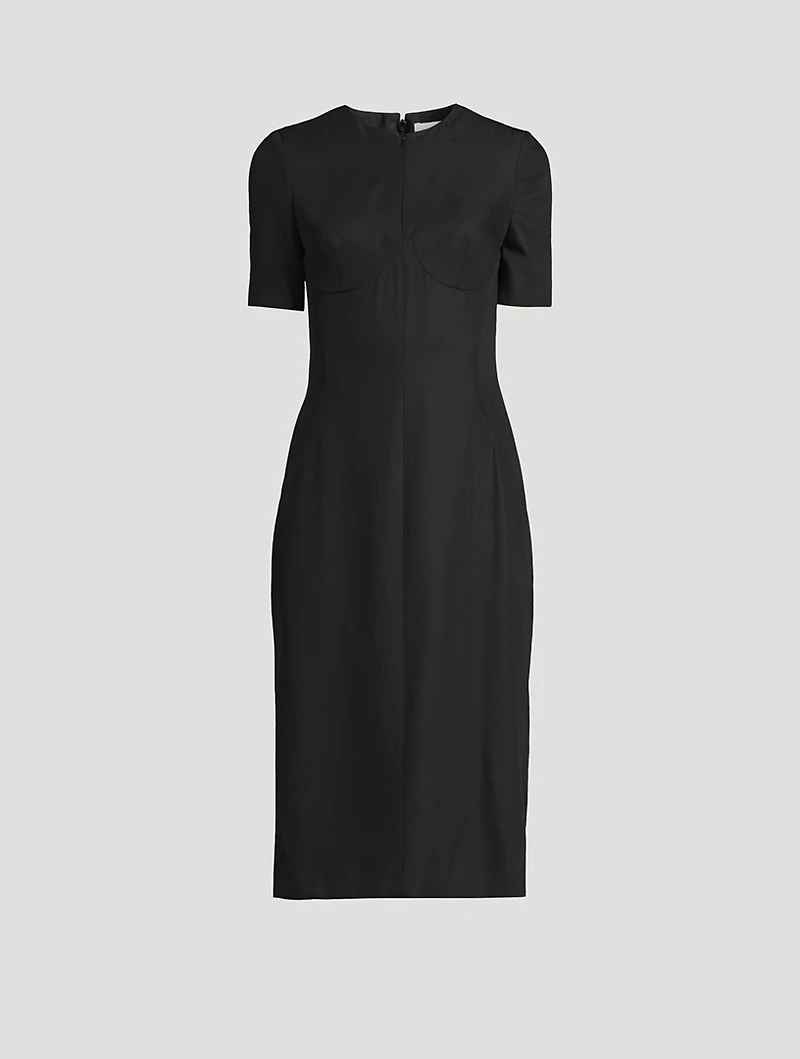 Zip-Front Midi Dress