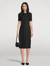 Zip-Front Midi Dress