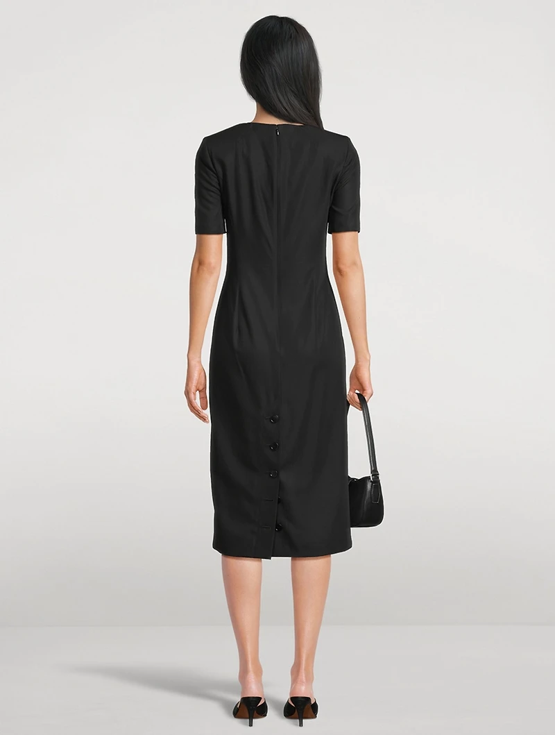 Zip-Front Midi Dress