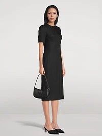 Zip-Front Midi Dress