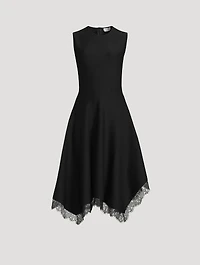 Lace-Trimmed Midi Dress