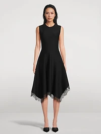 Lace-Trimmed Midi Dress