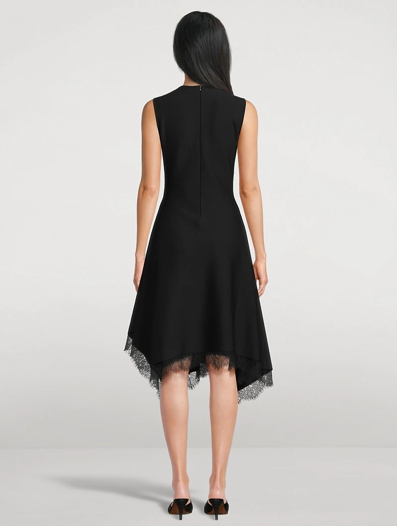 Lace-Trimmed Midi Dress