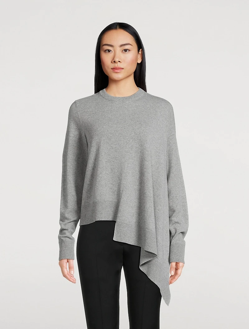 Asymmetric Cashmere Wool Sweater