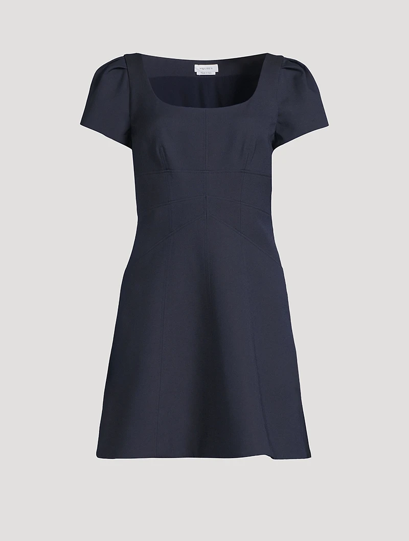 Puff-Shoulder Mini Dress