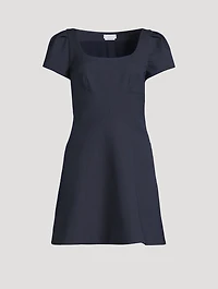 Puff-Shoulder Mini Dress