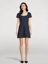 Puff-Shoulder Mini Dress