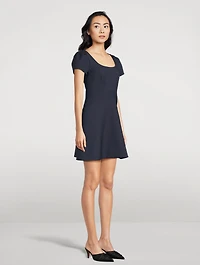 Puff-Shoulder Mini Dress