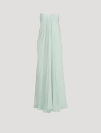 Draped Silk Chiffon Gown
