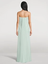 Draped Silk Chiffon Gown