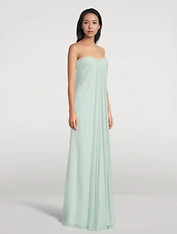 Draped Silk Chiffon Gown
