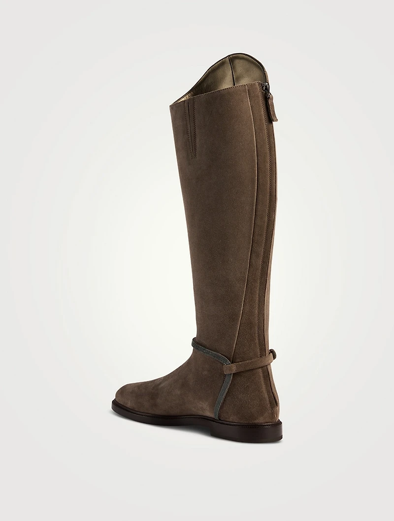 Suede Riding Boots