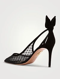 Bow Tie Suede Mesh Pumps